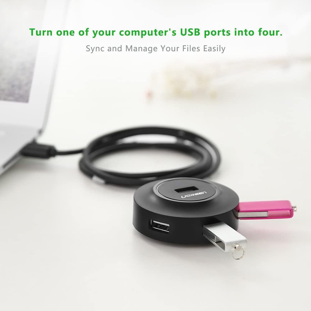 USB 2.0 Hub 4 Ports 1m (Black)