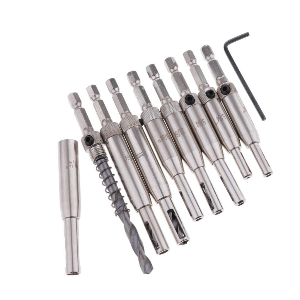 8/9Pcs Hinge Self Centering Drill Bit Set Tool  Holes  9Pieces
