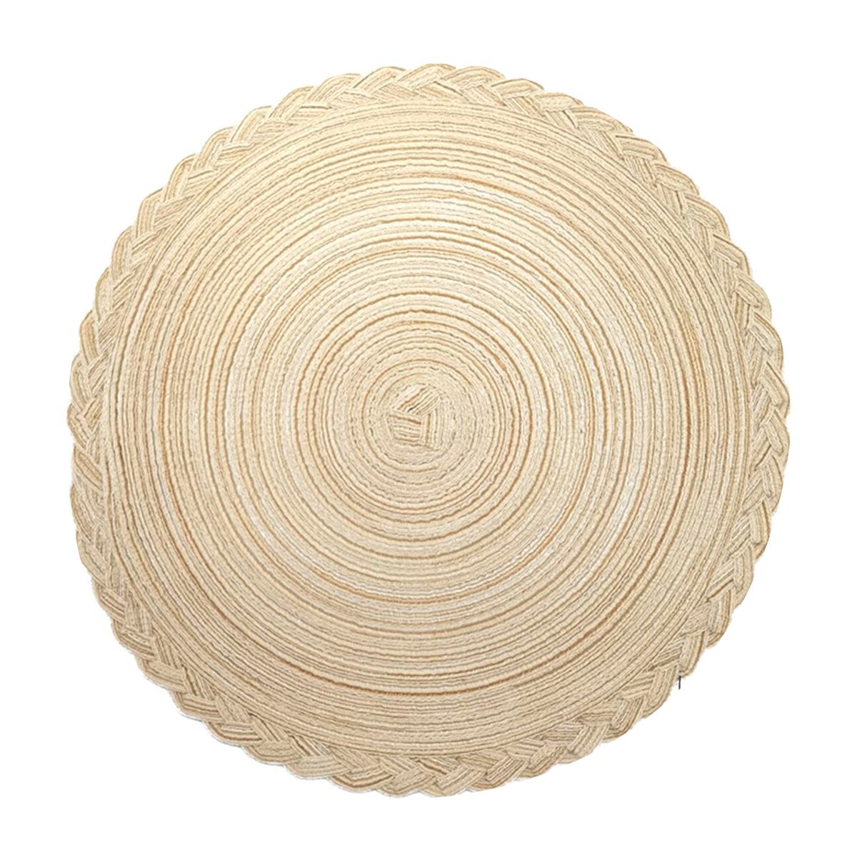 Table Placemat Round Shape Braided Heat-resistant-Beige