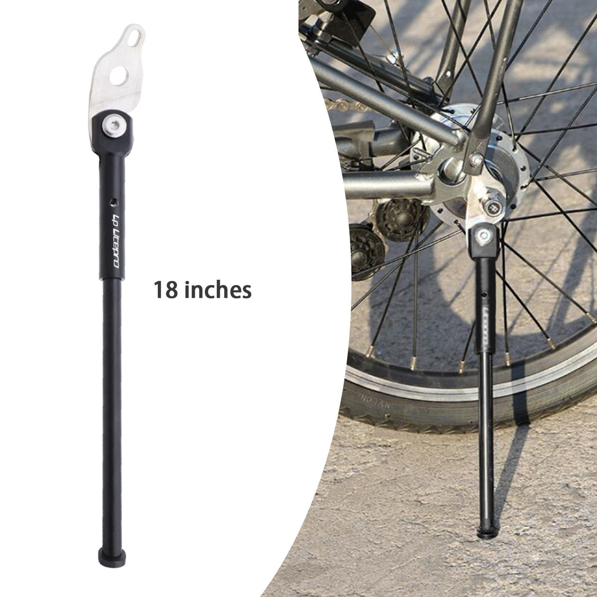 Alloy Folding Bike Kickstand Bicycle Support Kick Stand Fit Black 18in