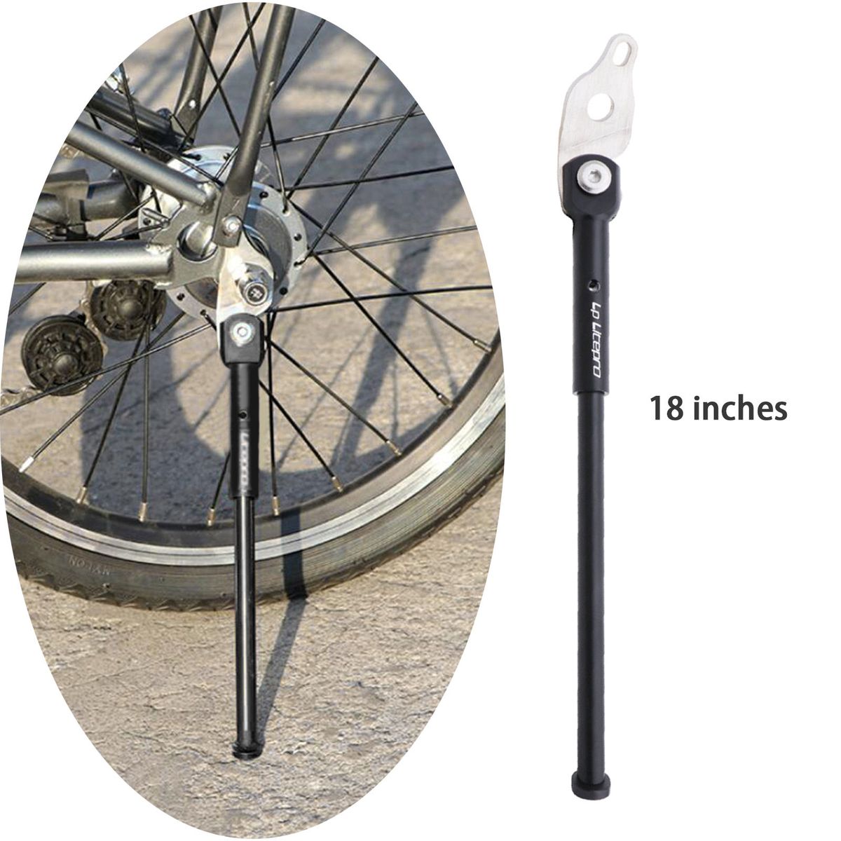 Alloy Folding Bike Kickstand Bicycle Support Kick Stand Fit Black 18in