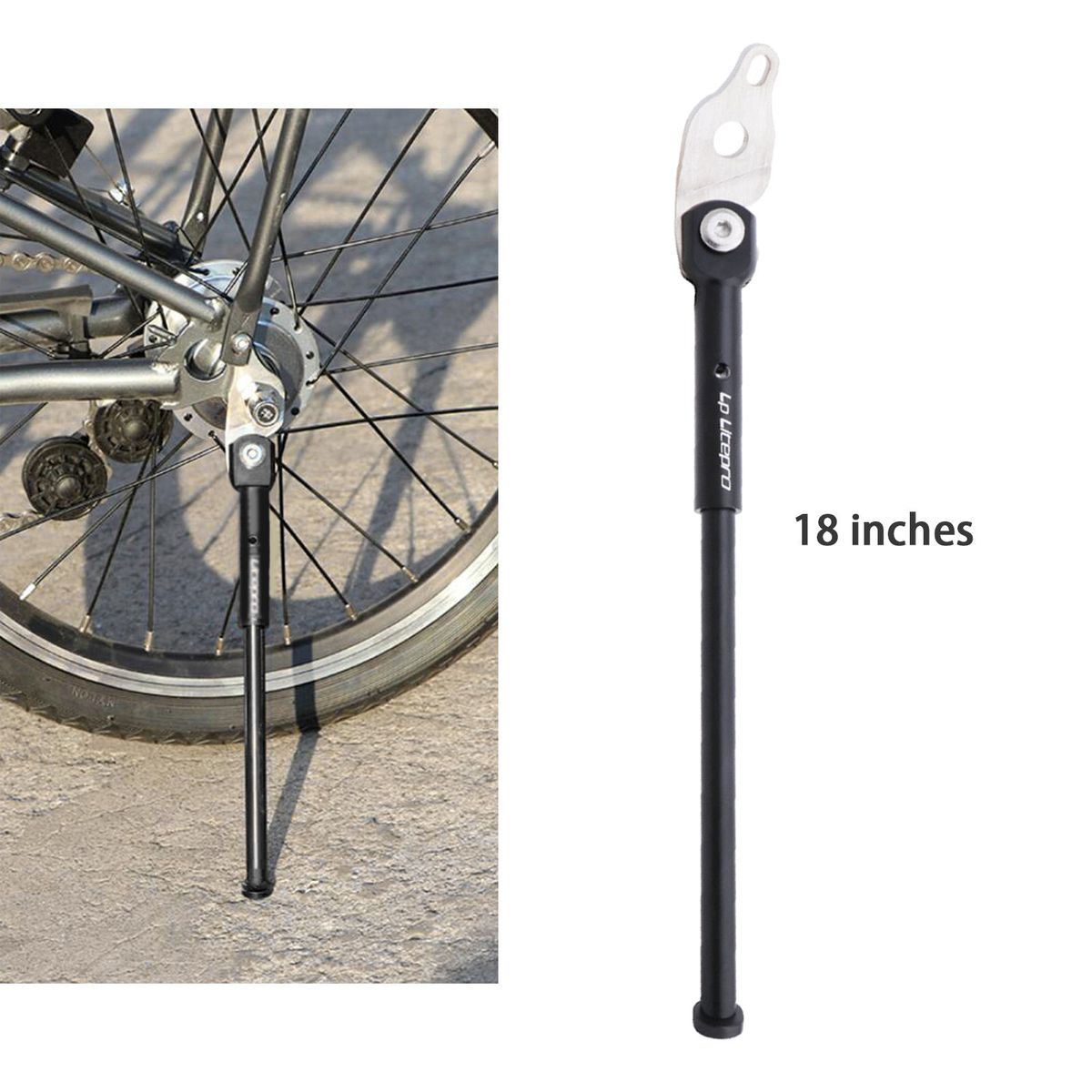 Alloy Folding Bike Kickstand Bicycle Support Kick Stand Fit Black 18in