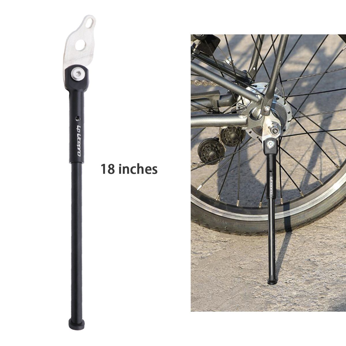 Alloy Folding Bike Kickstand Bicycle Support Kick Stand Fit Black 18in