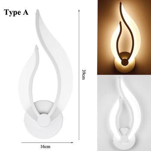 Modern Creative LED Bedroom Lamp Aisle Staircase Living Room Wall Light Pure White