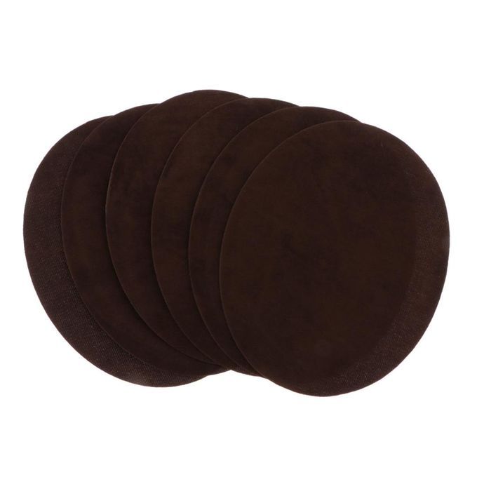 6pcs Oval Shape Ironon Patch Suede Elbow Applique Cloth Badge Coffee