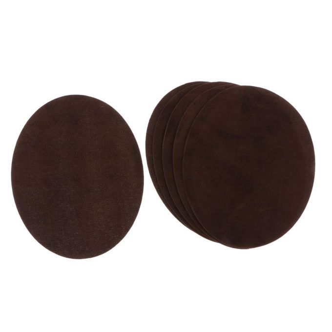 6pcs Oval Shape Ironon Patch Suede Elbow Applique Cloth Badge Coffee