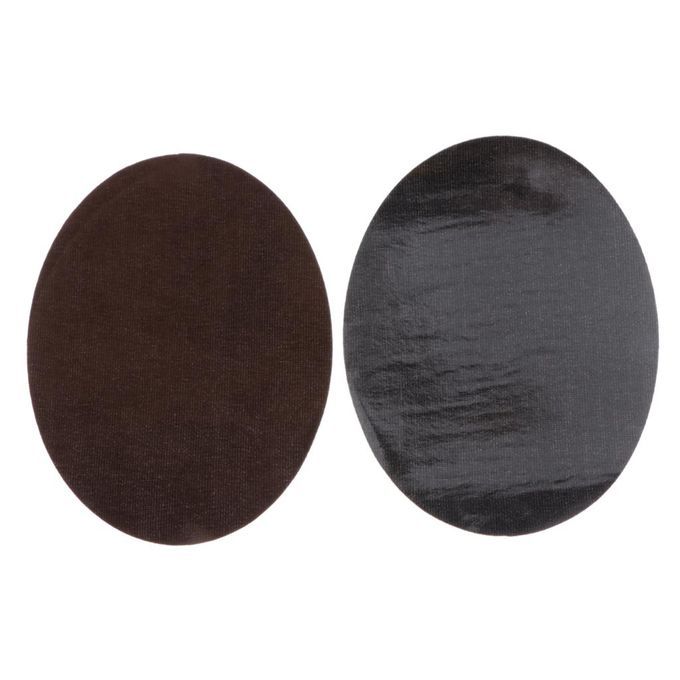 6pcs Oval Shape Ironon Patch Suede Elbow Applique Cloth Badge Coffee