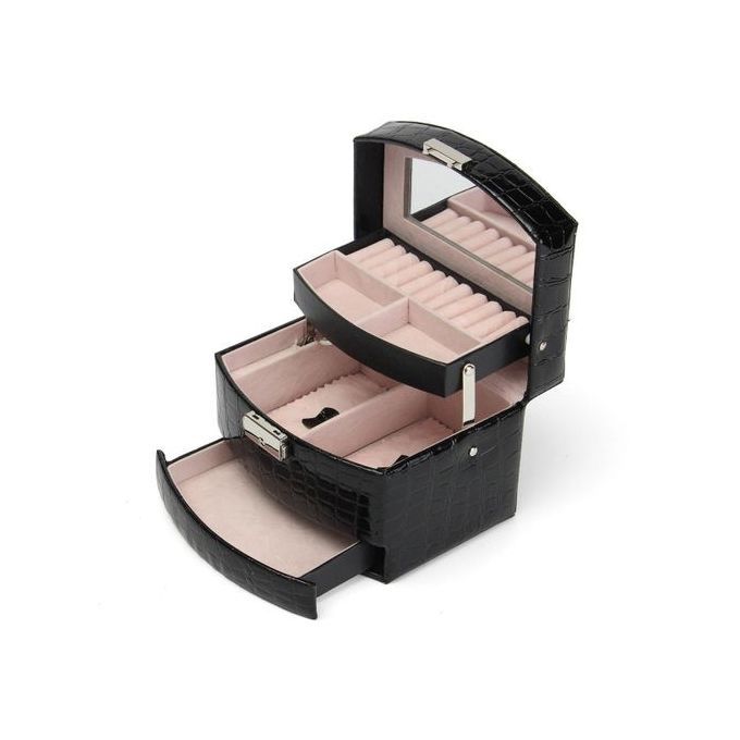Jewelry Box Storage Organizer Case Ring Earring Necklace Mirror Box