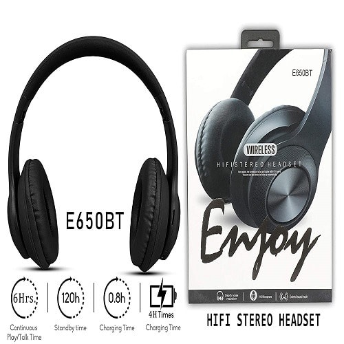 Enjoy Bluetooth Headphones-Black -e650