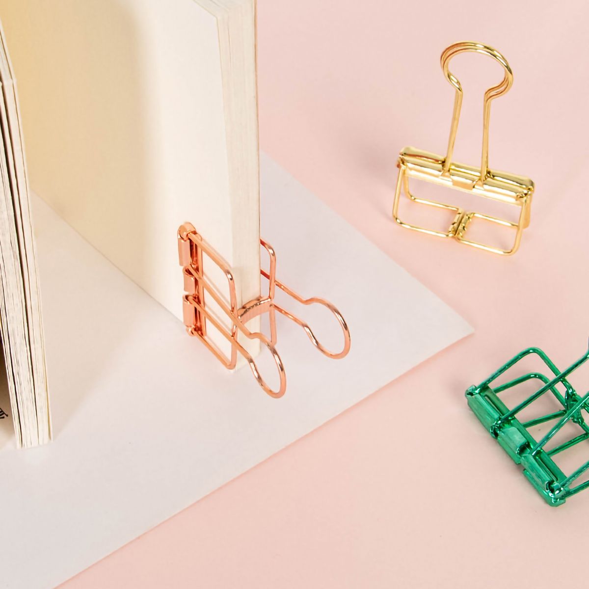 Metal Wire Paper Clamp Binder Clips Colored Multifunction