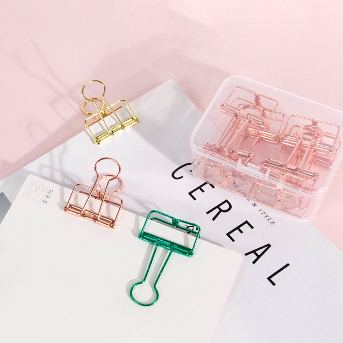 Metal Wire Paper Clamp Binder Clips Colored Multifunction
