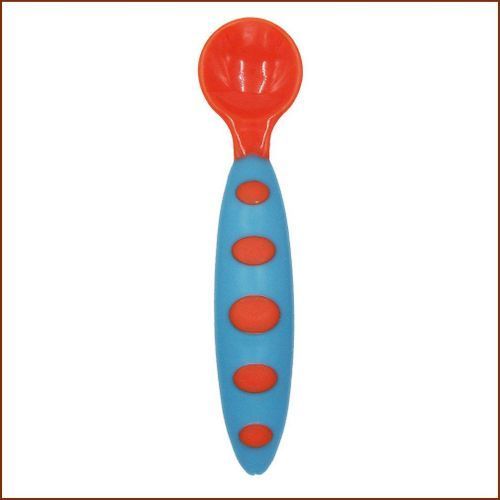 2PCS/SET Double Color Baby Spoons Fork Soft Silico