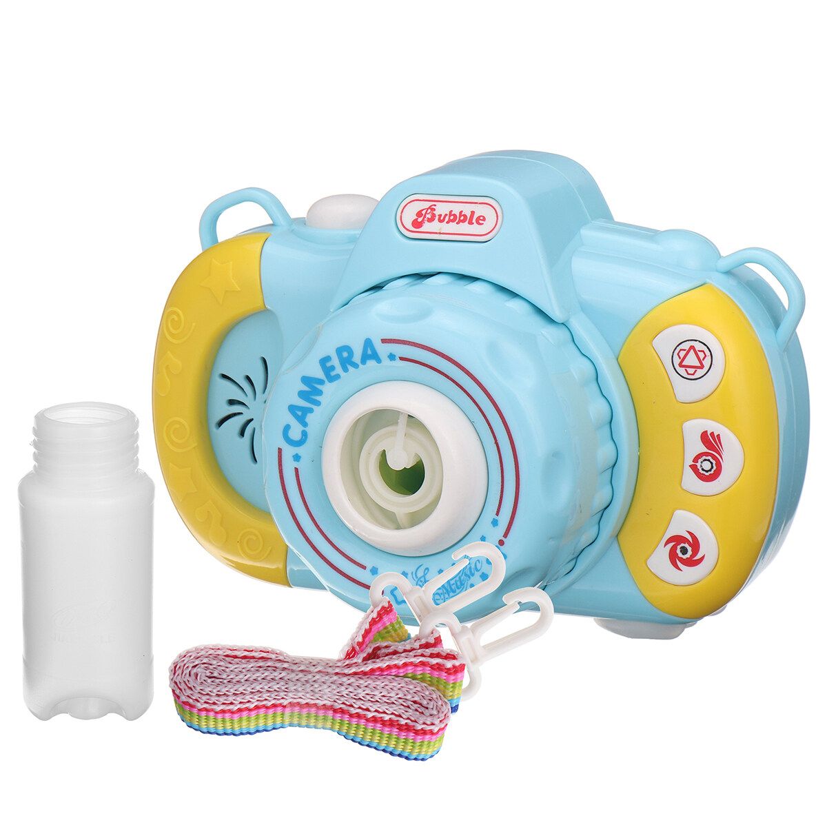 Children Bubble Camera Machine Toy Automatic Bubble Blowing Play Music Lighting Blue