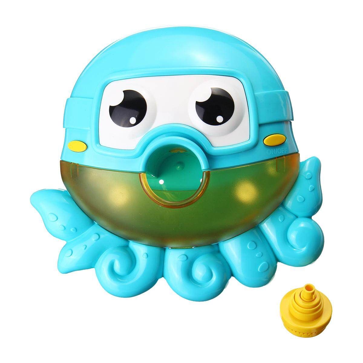 Kids Baby Bubble Frog Crab Automatic Shower Machine Blower Maker Bath Music Toy Octopus Bubble Machine (blue) Color Box