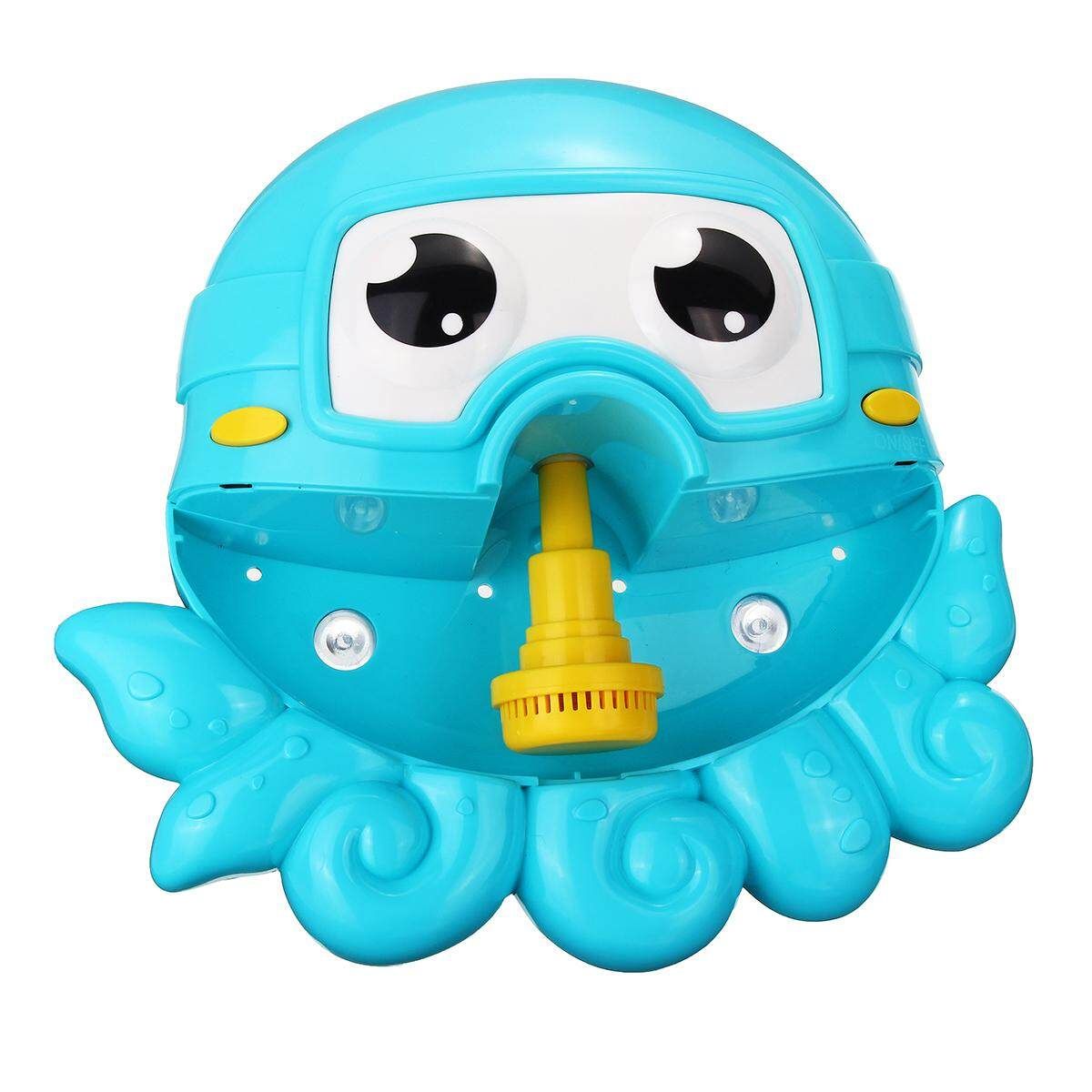 Kids Baby Bubble Frog Crab Automatic Shower Machine Blower Maker Bath Music Toy Octopus Bubble Machine (blue) Color Box