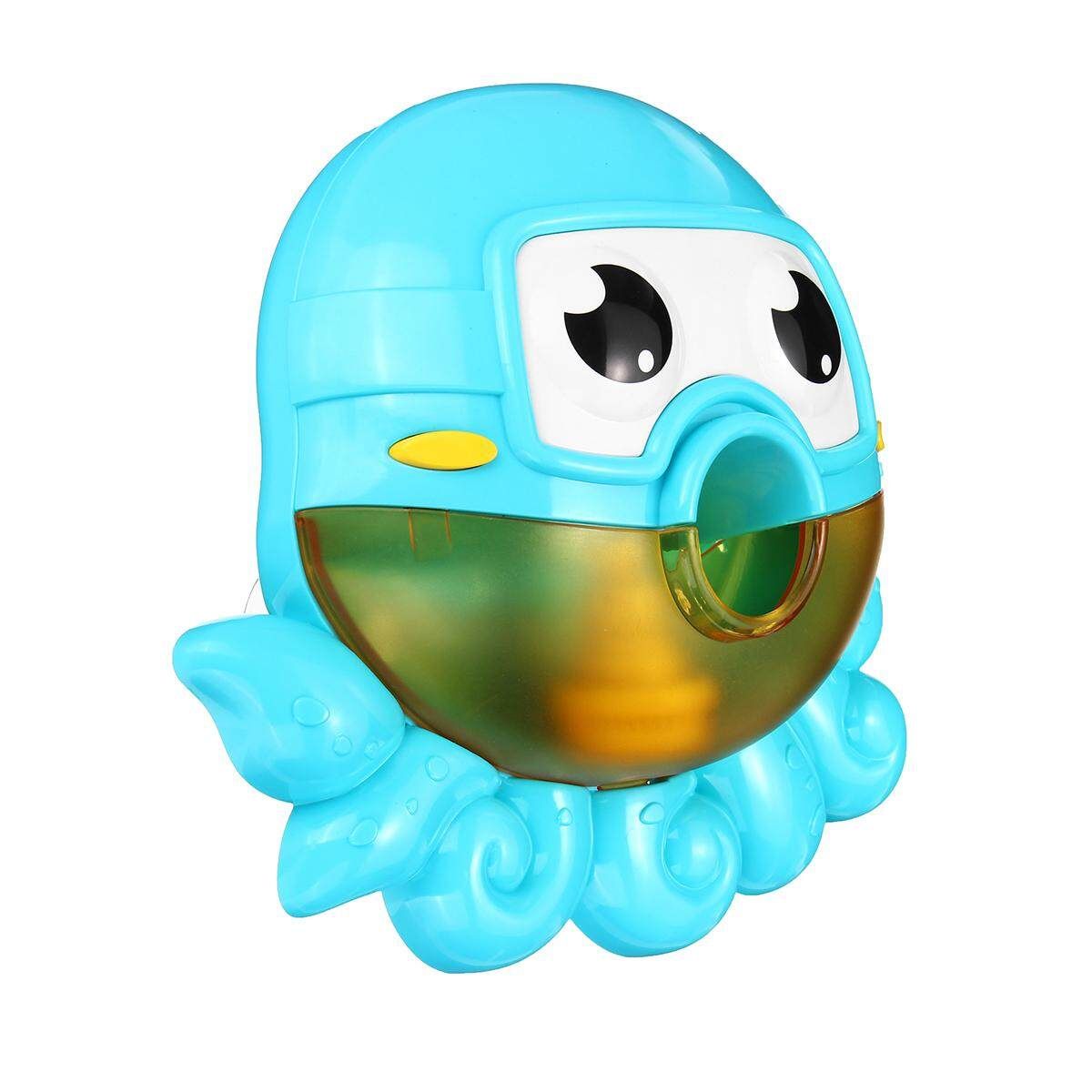 Kids Baby Bubble Frog Crab Automatic Shower Machine Blower Maker Bath Music Toy Octopus Bubble Machine (blue) Color Box