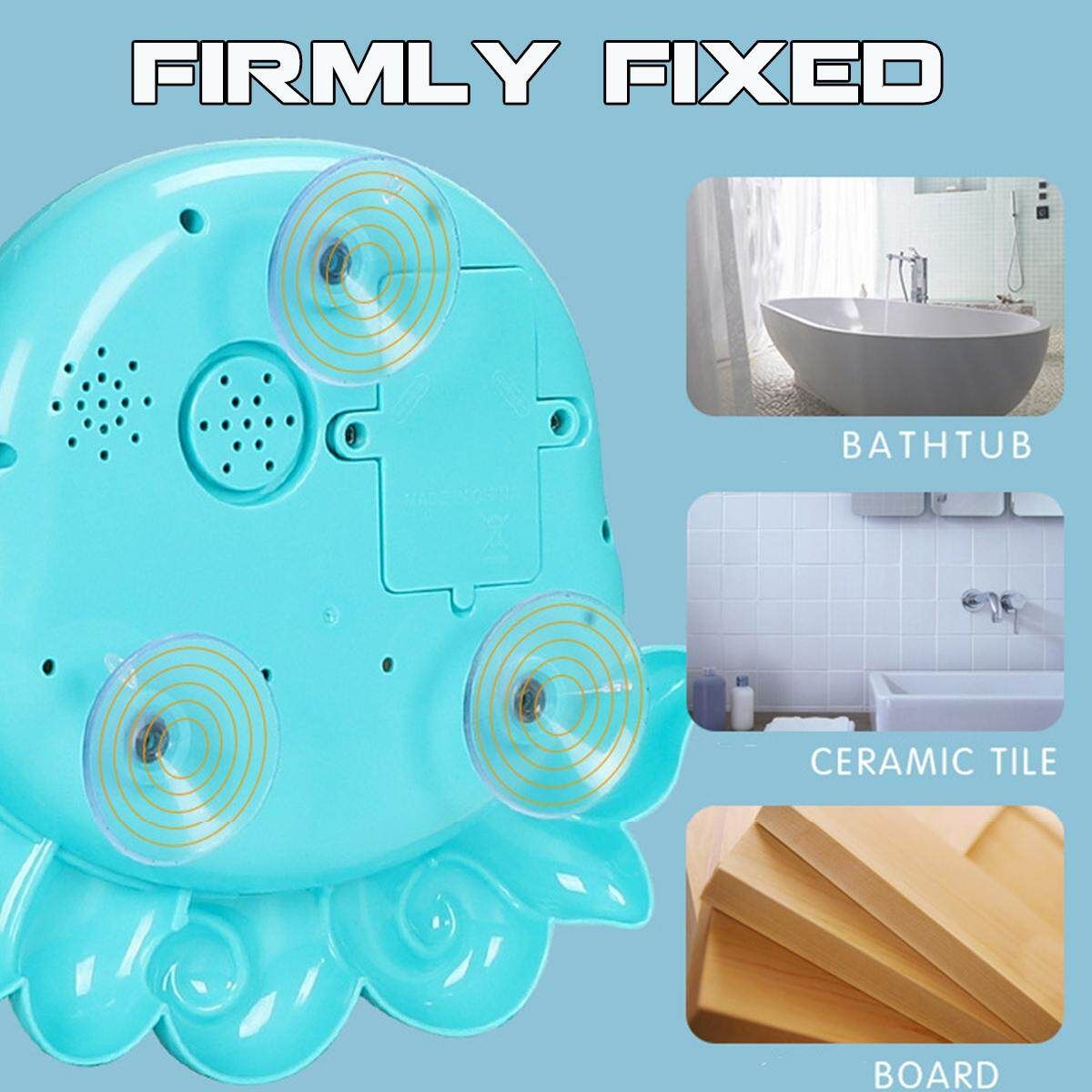 Kids Baby Bubble Frog Crab Automatic Shower Machine Blower Maker Bath Music Toy Octopus Bubble Machine (blue) Color Box