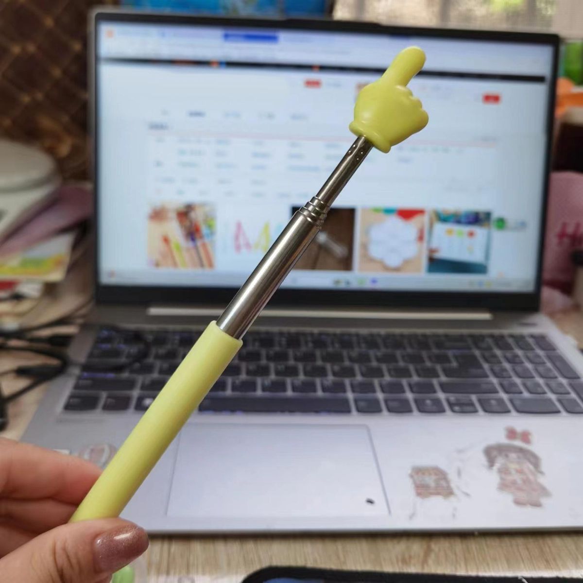 Break-resistant Metal Pointer Telescopic Handheld for Classroom Yellow