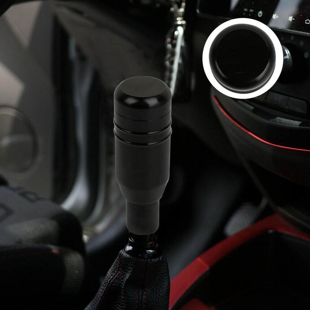 Universal Aluminum Automatic Car Black Gear Stick Shift Knob Lever Shifter