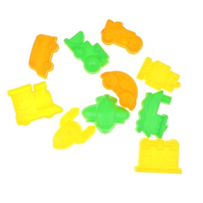 10Pcs Mini Colorful Sea-Land-Air Vehicle Sand Molds Beach Kids Fun