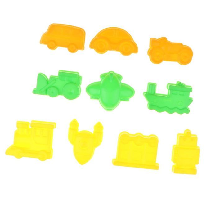 10Pcs Mini Colorful Sea-Land-Air Vehicle Sand Molds Beach Kids Fun
