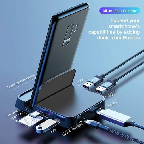 Docking Station 7in1 USB TypeC HDMI Phone TV Flash Memory Card Reader Adapter