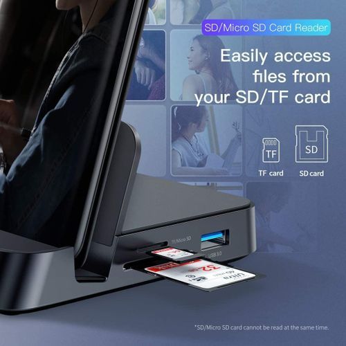 Docking Station 7in1 USB TypeC HDMI Phone TV Flash Memory Card Reader Adapter