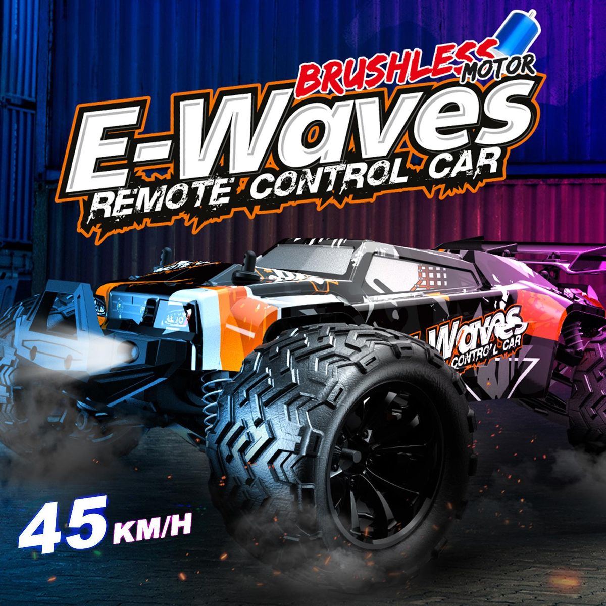 Remote Control Car 1/14 2.4GHz 45km/h All Terrain Off Road Trucks 4WD Brushless Motor Climbing Car Gifts Full Scale for Kids Adults 2 Battery