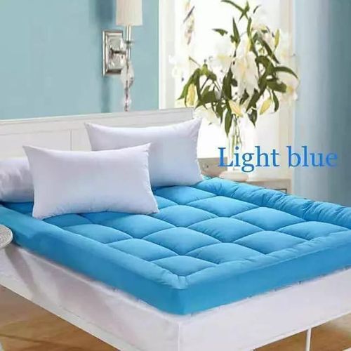 Luxe, Fluffy, Quality 5cm Thick, Mattress Topper - LIGHT BLUE TOPPER