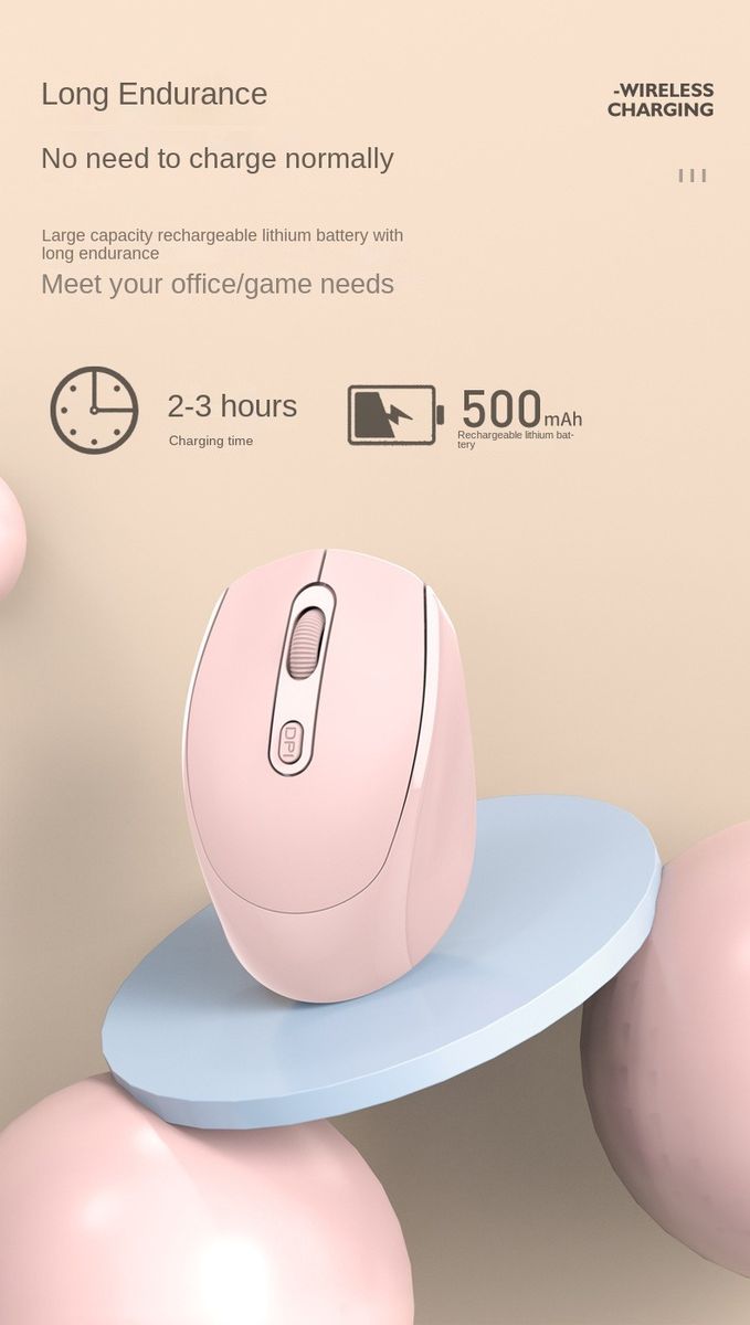 2.4G Wireless Mouse Portable Women Mute 4Keys
