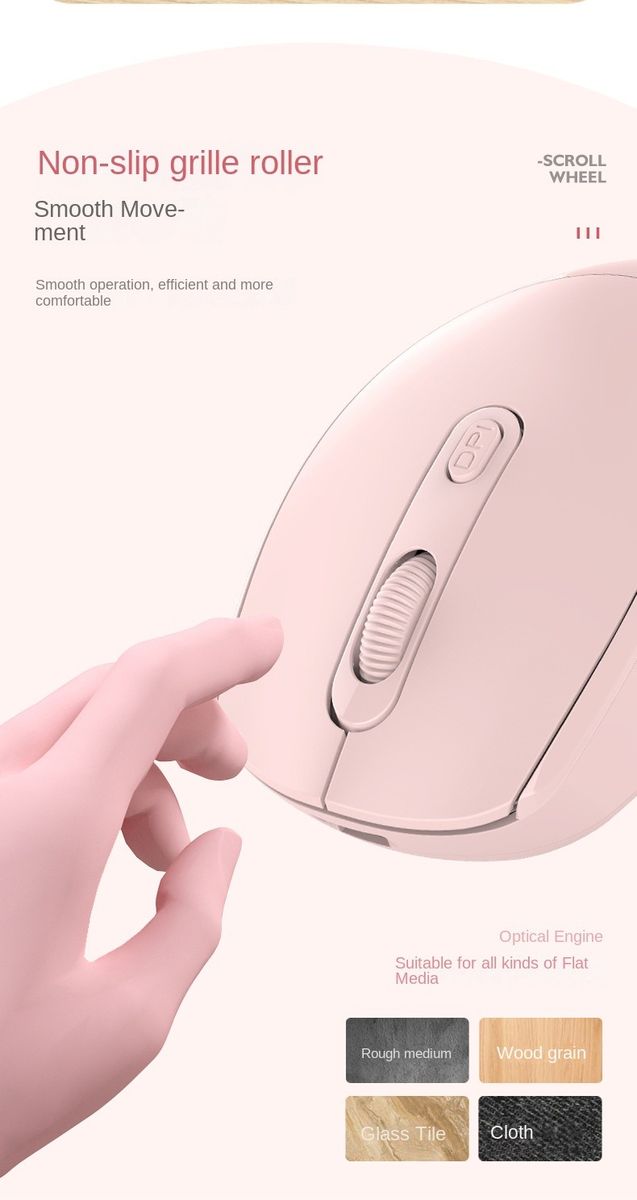 2.4G Wireless Mouse Portable Women Mute 4Keys