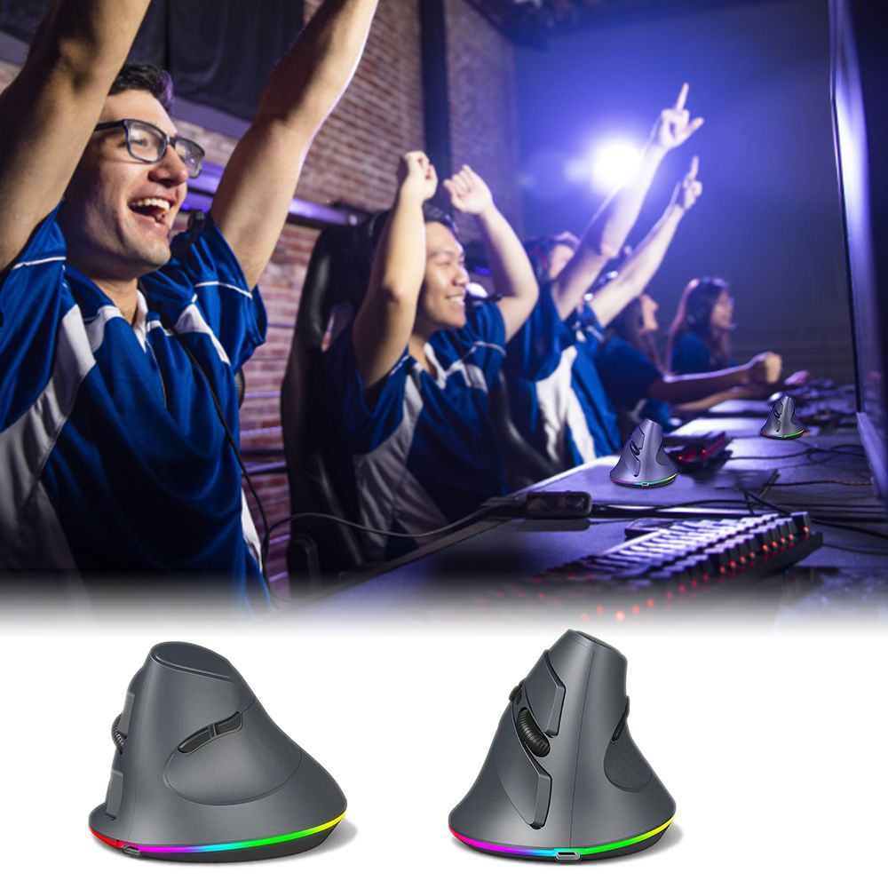 Vertical Wireless Gaming Mouse Programmable Ergonomic Design