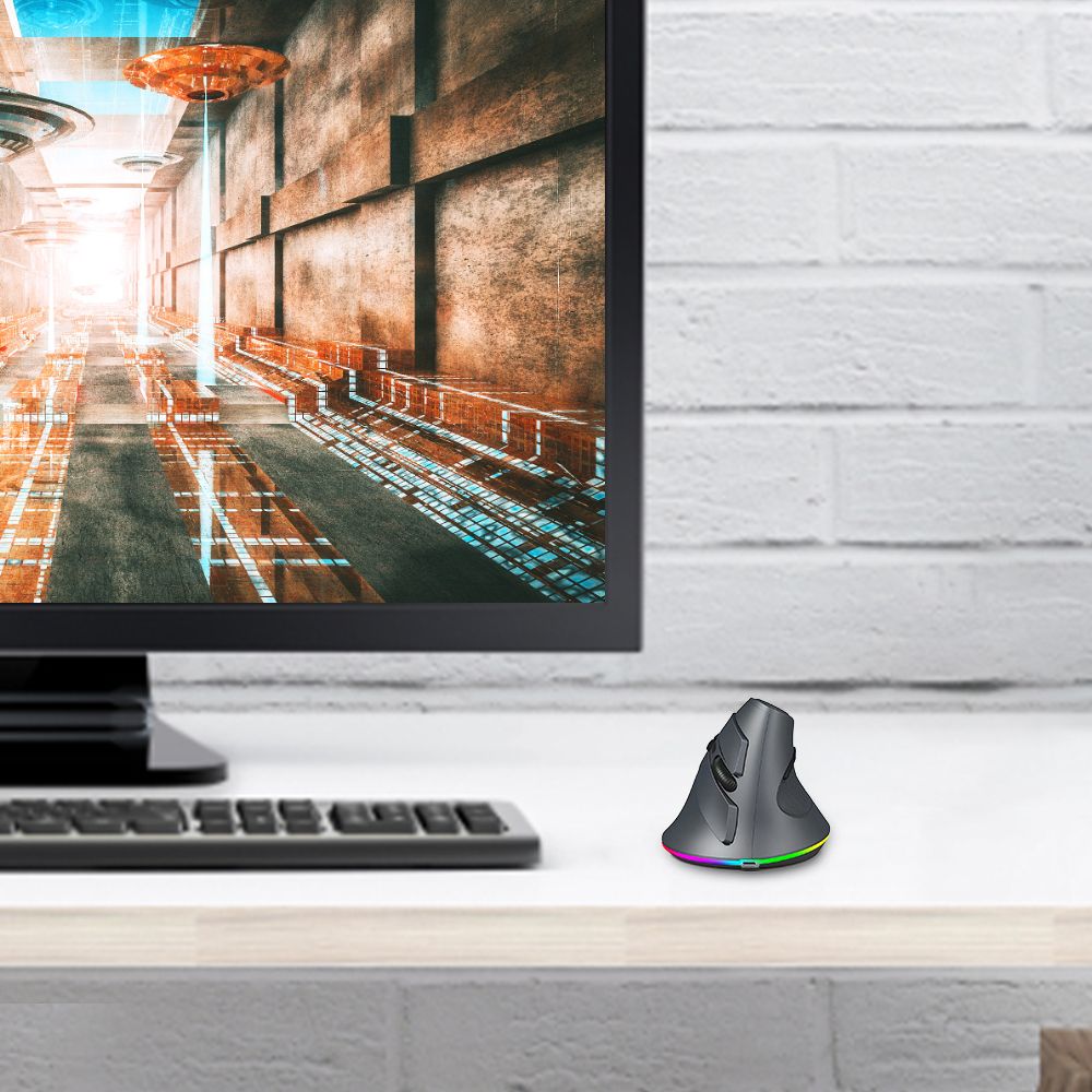 Vertical Wireless Gaming Mouse Programmable Ergonomic Design