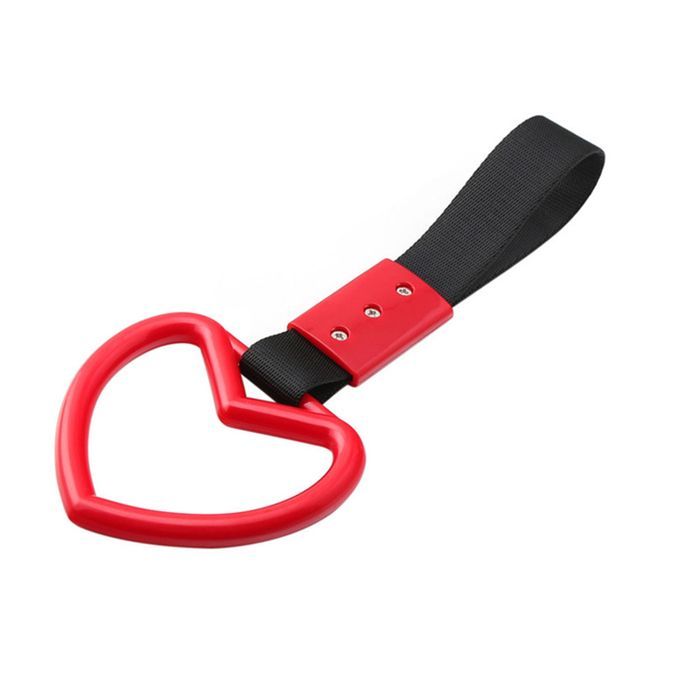Warning Strap Heart Shape Decoration Lightweight-Black+ Red