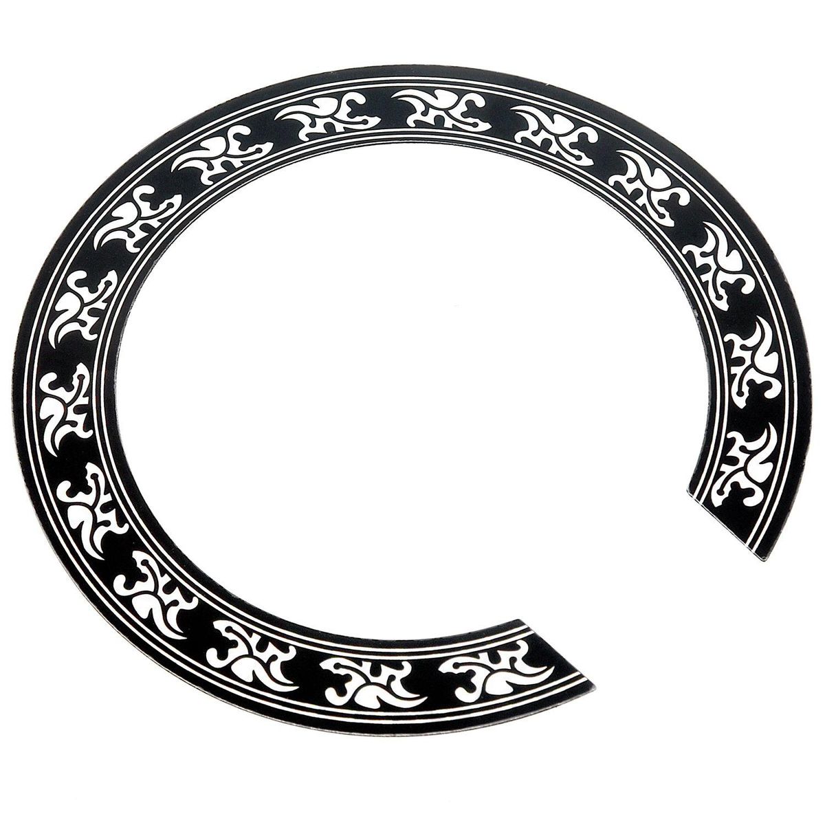 Sound hole Rose Decal Sticker for Acoustic Classical Guitar Parts Black+Silver
