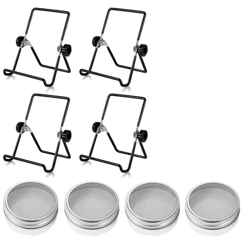 8 Packs Sprouting Jar Lids Sprouting Stand, Stainless Steel