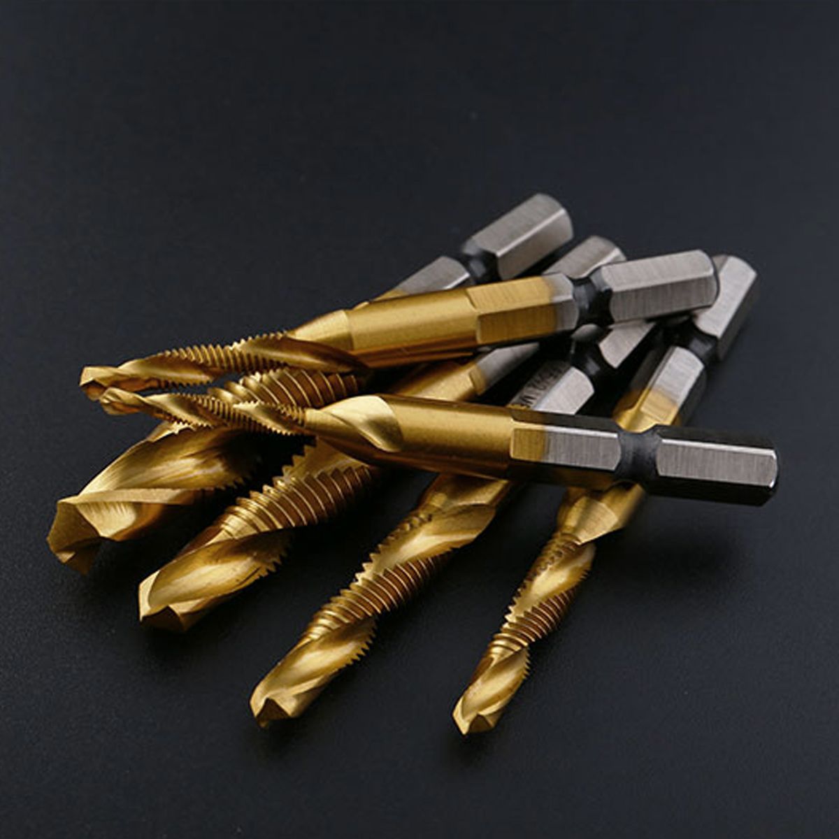 Combination Drill Tap Bit Set 6pcs Drill Tap Bits Metric HSS