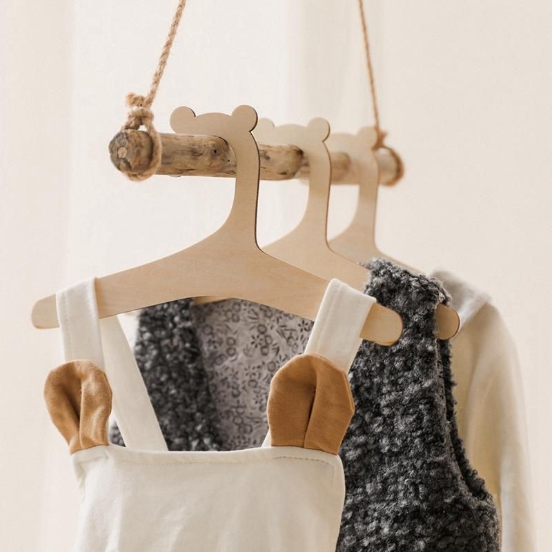 30 Pcs Wooden Hanger for Baby Clothes Natural Wood Hanger for Baby Clothes Hanger Rack Room Nursery Decor