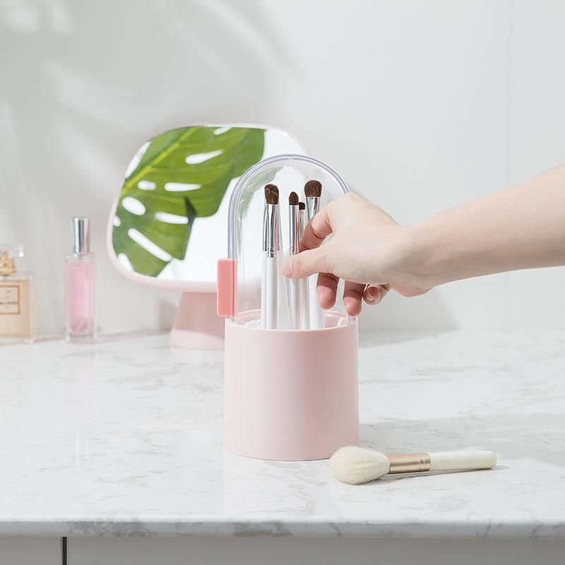 Pen Holder Eyebrow Pencil with Storage Eye Shadow Function Brush Pearl Storage Make-up Barrel Desktop with Multifunctional Cover Dustproof