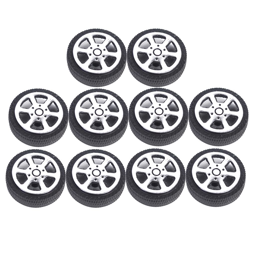 30pcs 30mm RC Car Tires Tyres  Wheel Rims Set RC Toy Car DIY