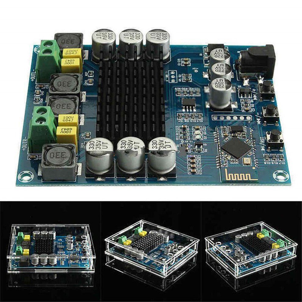 TPA3116D2 120Wx2 Digital BT 4.0 Audio Re Eiver Amplifier A Ryli   Ase DIY-blue And Transparent