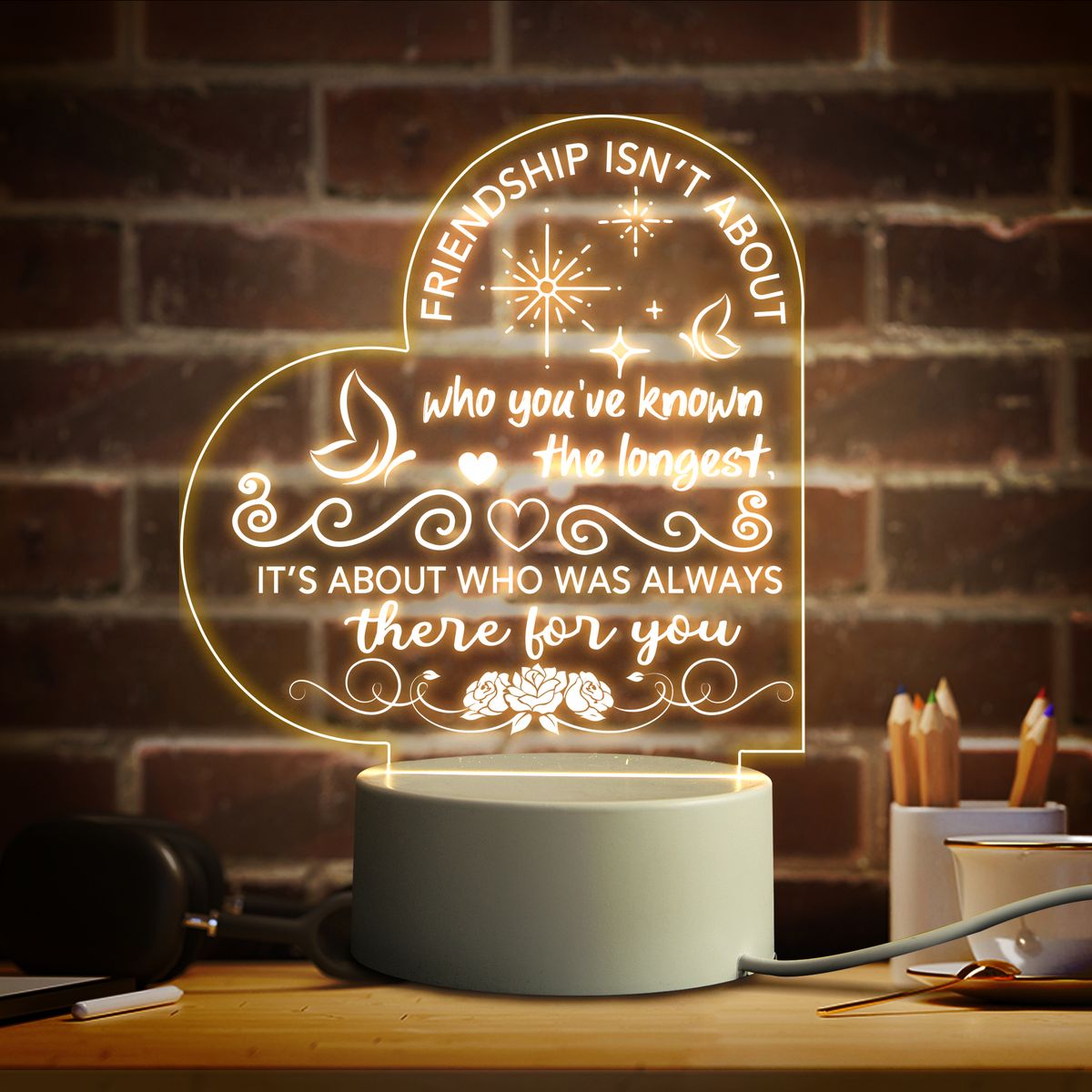 Gift For Friends 3D Lamp USB Night Lamp Friendship Gift