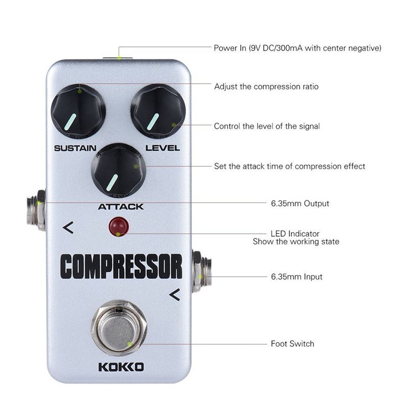 KOKKO Portable Guitar Effect Pedals Compressor Looper Overdrive Booster Sound True By