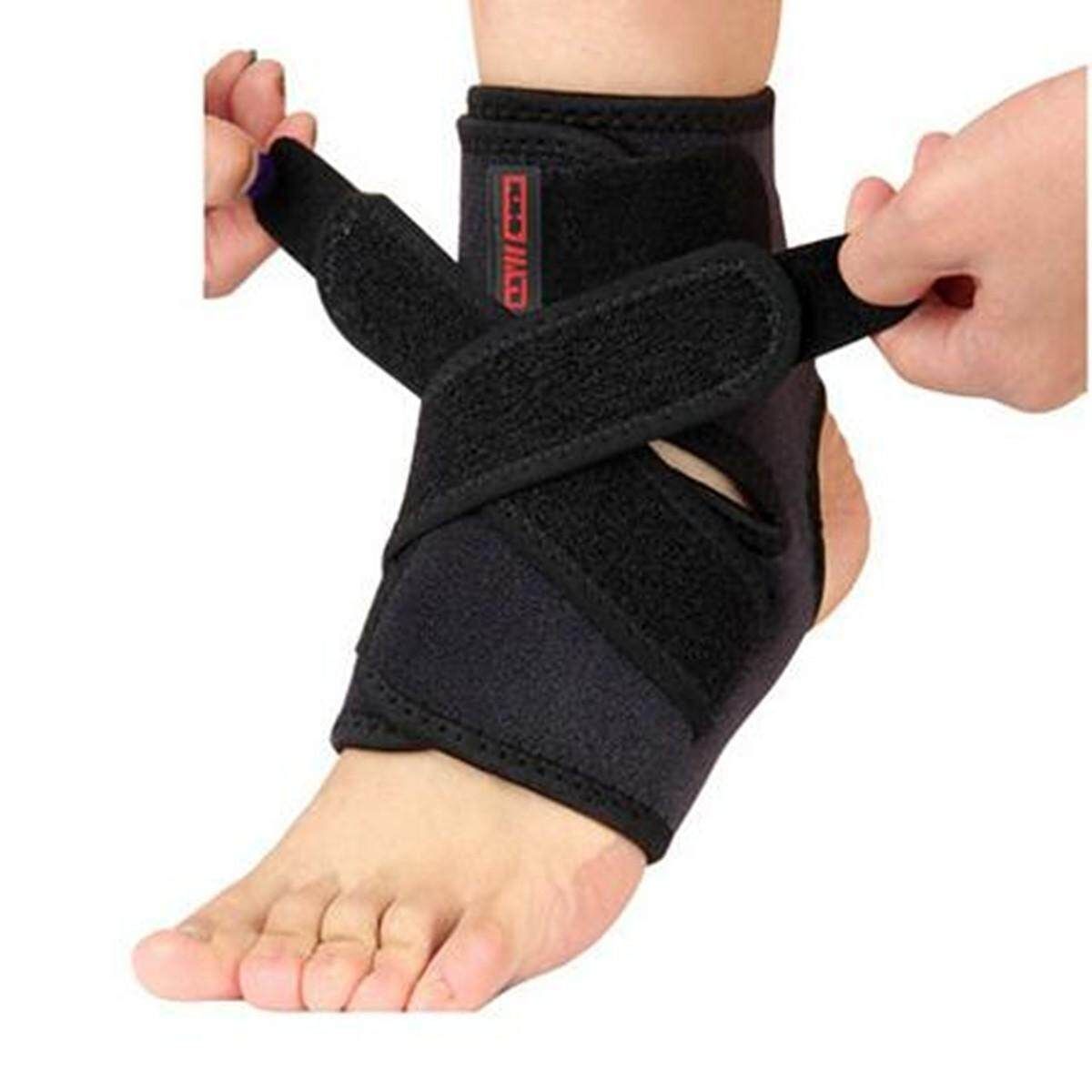 Adjustable Ankle Foot Elastic Brace Guard Football Basketball Protectors Black Easy Wearing Black