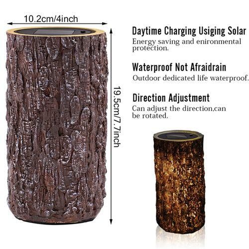 Solar Powered Stump Light Garden Decorative Landscape