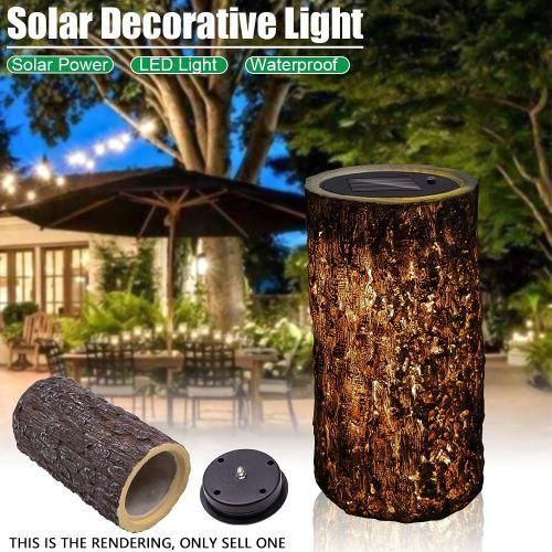 Solar Powered Stump Light Garden Decorative Landscape