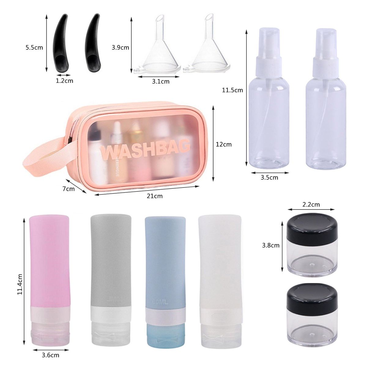 Portable Travel Toiletry Set Washing Storage Bag Filling