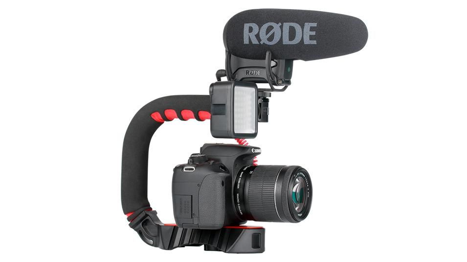 Ulanzi U-Grip Pro Triple Shoe Mount Video Stabilizer Handle Video Grip Camra Phone Video Rig Kit for Nikon Canon iPhone X 8 7