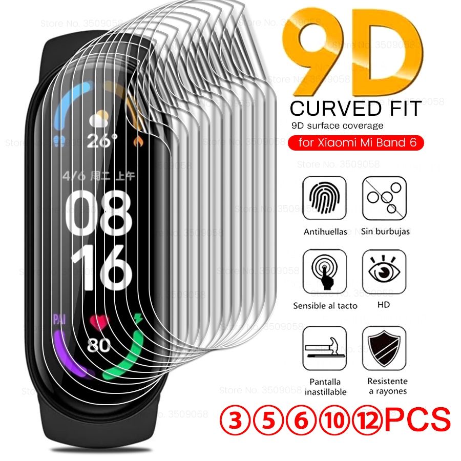 2022 Mi Band 6 5 Band6 MiBand6 9D Curved Protective Film On Xiomi MiBand 6 Smart Wristband Not Glass