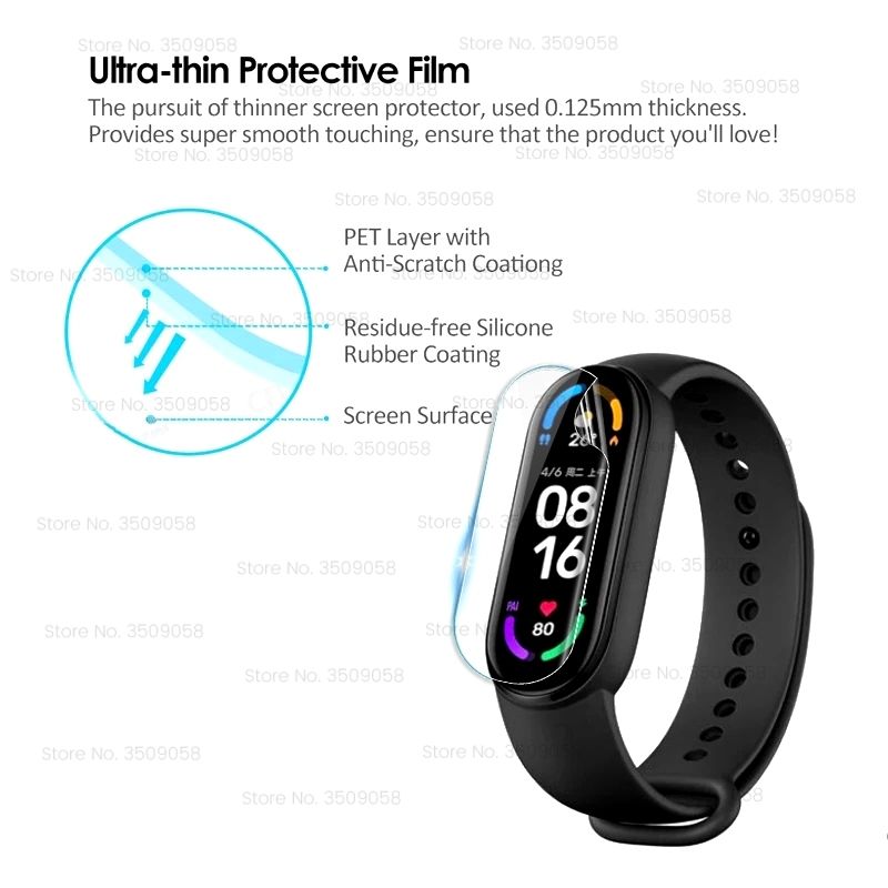 2022 Mi Band 6 5 Band6 MiBand6 9D Curved Protective Film On Xiomi MiBand 6 Smart Wristband Not Glass
